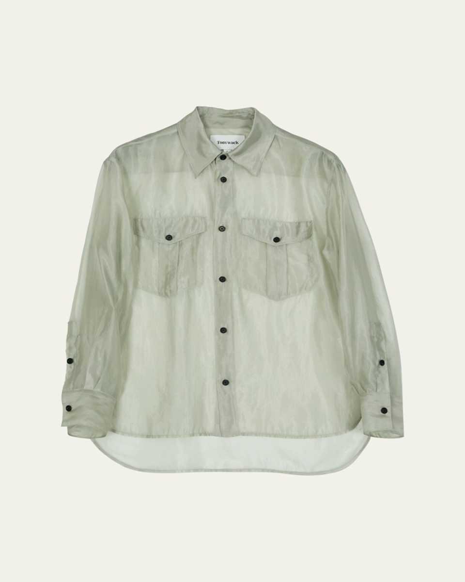 Button-Down Sheer Shirt